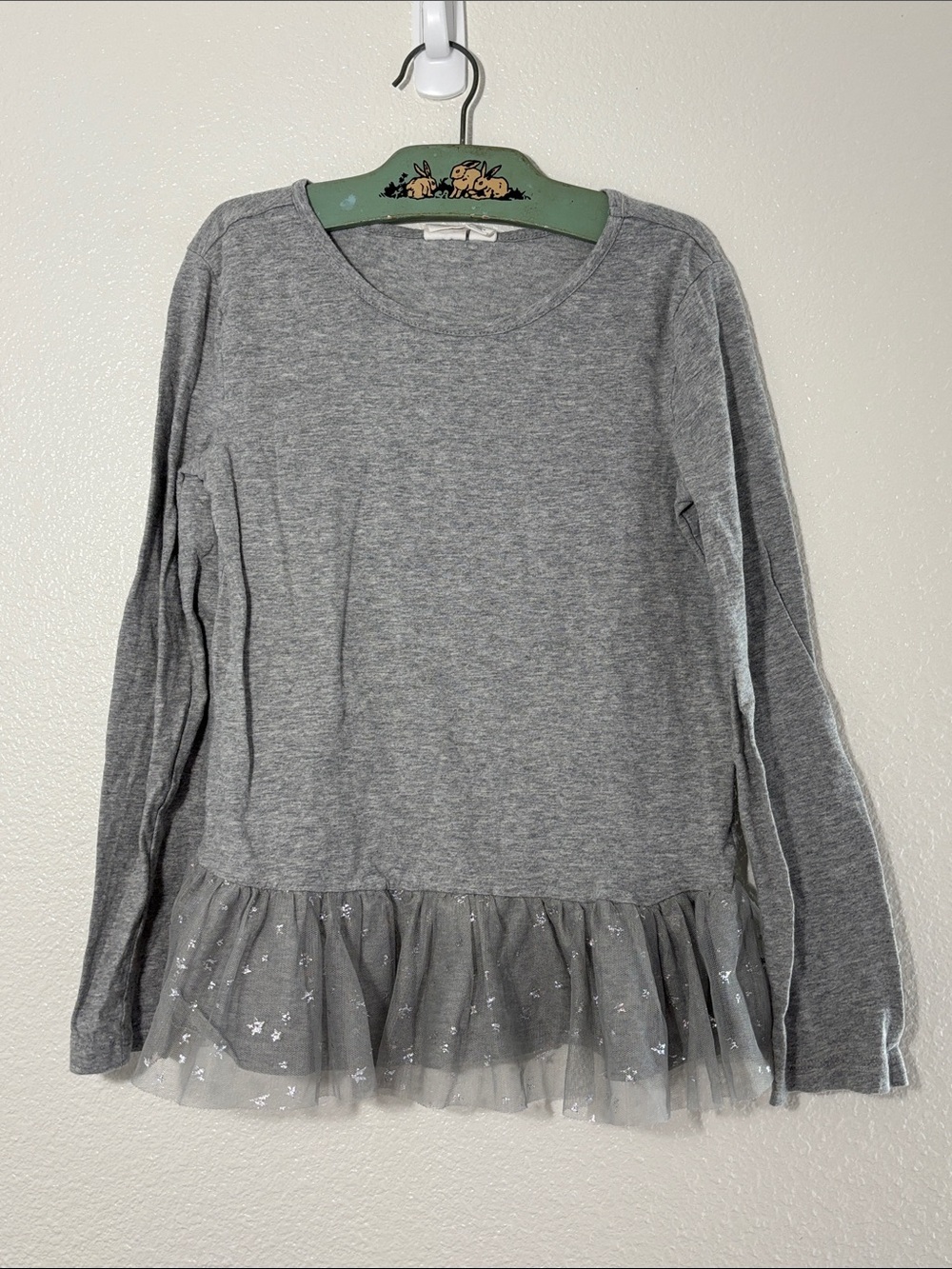 Gap Kids Long Sleeve Tulle Hem Shirt Size Medium | casual | girly | 100% cotton